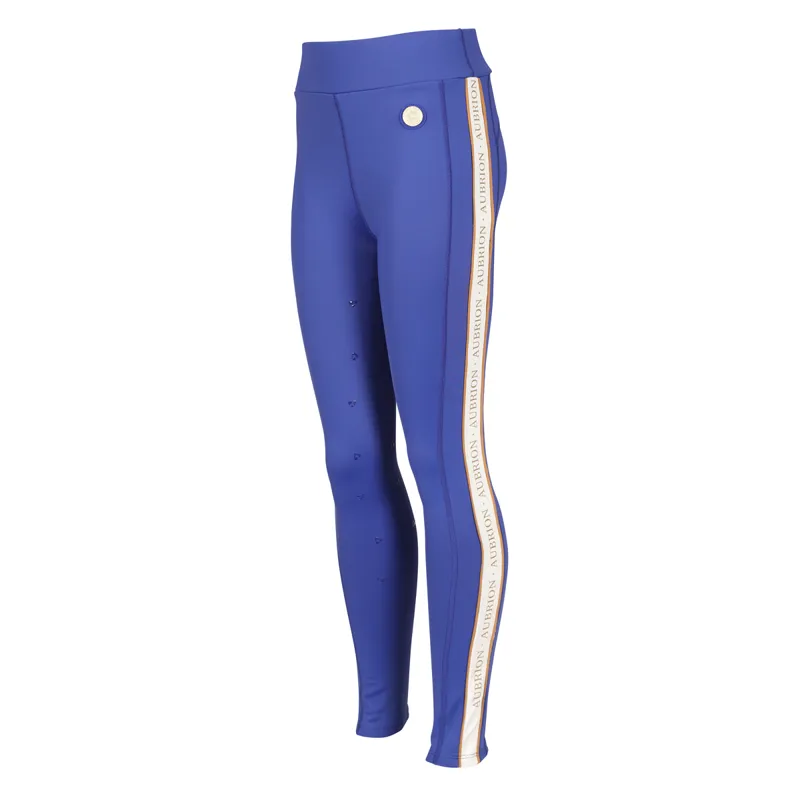 Aubrion Young Rider Team Shield Riding Tights - Blue